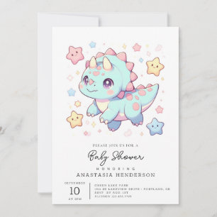 Invitation Baby shower Majestic Dinosaur