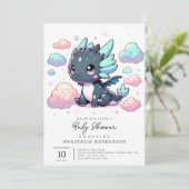 Invitation Baby shower majestueux du Dragon (Debout devant)