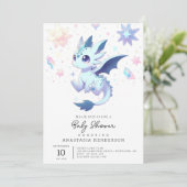 Invitation Baby shower majestueux Whimsical Dragon (Debout devant)