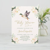 Invitation Baby shower Mallard Duck (Debout devant)