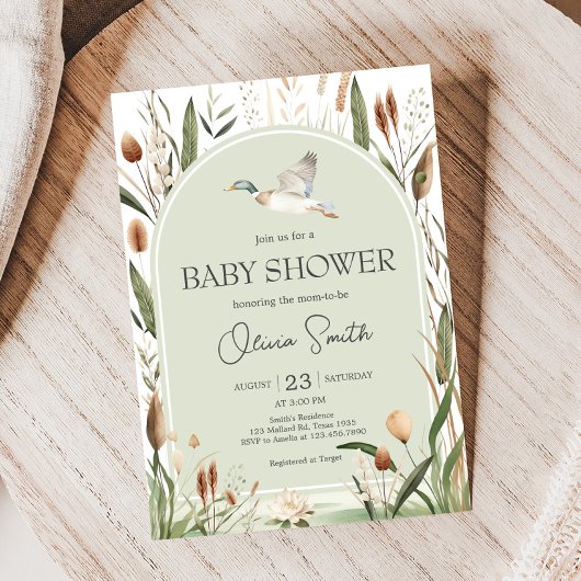 Invitation Baby shower Mallard Duck