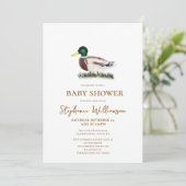 Invitation Baby shower Mallard Duck (Debout devant)