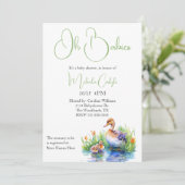 Invitation Baby shower Mama et Twin Ducklings (Debout devant)