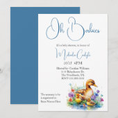 Invitation Baby shower Mama et Twin Ducklings (Devant / Derrière)