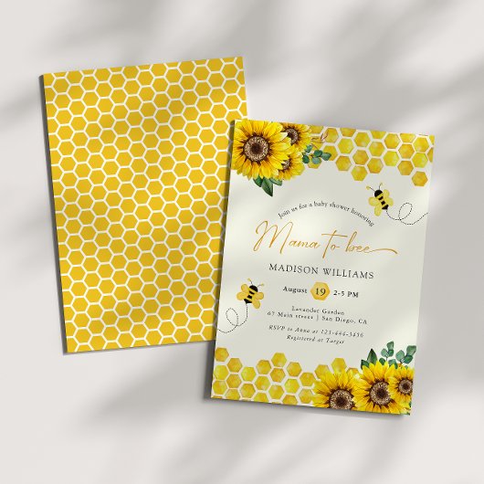 Invitation Baby Shower Mama To Bee