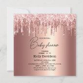 Invitation Baby Shower maman à venir Moderne Rose Gold qui co (Devant)