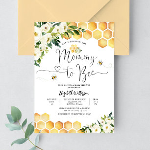 Invitation Baby Shower Maman Abeille Neutre