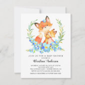 Invitation Baby shower Maman & Baby Fox (Devant)