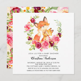Invitation Baby shower Maman & Baby Fox