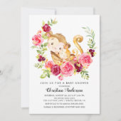 Invitation Baby shower Maman & Baby Monkey (Devant)