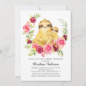 Invitation Baby shower Maman & Baby Sloth (Devant)