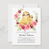 Invitation Baby shower Maman & Baby Sloth (Devant)