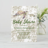 Invitation Baby shower Maman et Me Tortues de mer (Debout devant)