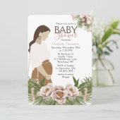 Invitation Baby Shower Maman Future Rose Pâle (Debout devant)