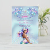 Invitation Baby Shower Maman Sirène Grossesse (Debout devant)