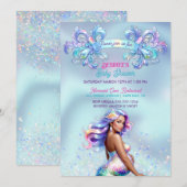 Invitation Baby Shower Maman Sirène Grossesse (Devant / Derrière)