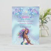 Invitation Baby Shower Maman Sirène Grossesse (Debout devant)