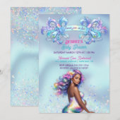 Invitation Baby Shower Maman Sirène Grossesse (Devant / Derrière)