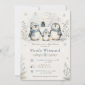 Invitation Baby-Shower Manchot (Devant)