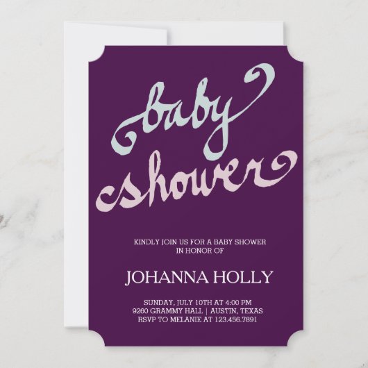 Invitation baby shower manuscrit (Devant)
