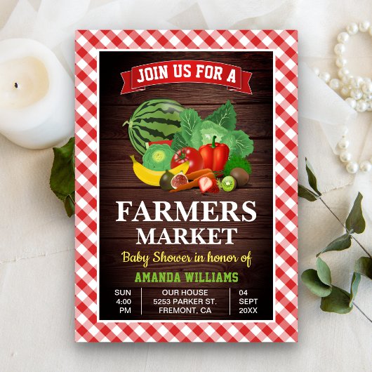 Invitation Baby-Shower Marché de Producteurs