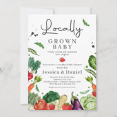 Invitation Baby-Shower Marché de Producteurs Bébé Issu de l'A (Devant)