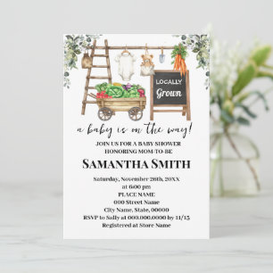 Invitation Baby Shower Marché de Producteurs Locaux