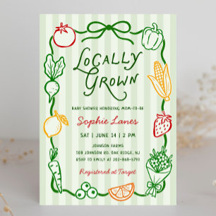 Invitation Baby Shower Marché de Producteurs Locaux