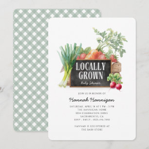 Invitation Baby Shower 'Marché de Producteurs Locaux Rustique