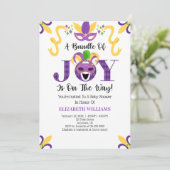 Invitation Baby shower Mardi Gras (Debout devant)
