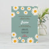 Invitation Baby shower marguerrier (Debout devant)