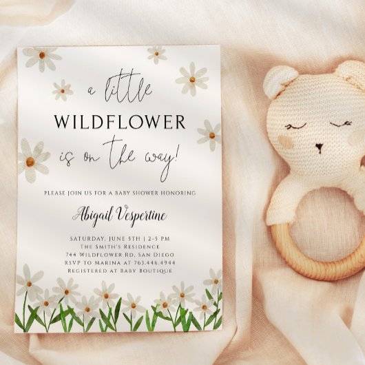 Invitation Baby shower marguerrier