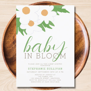 Invitation Baby shower marguerrier