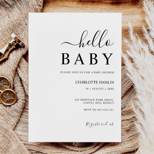 Invitation Baby shower Mariage minimaliste