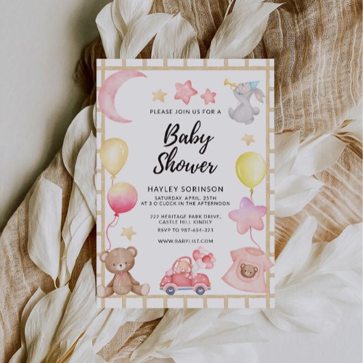 Invitation Baby shower Mariage Teddy Bear