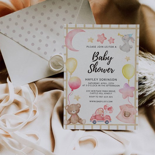 Invitation Baby shower Mariage Teddy Bear