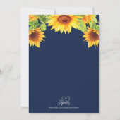 Invitation Baby Shower Mariage Tournesol Marine (Dos)