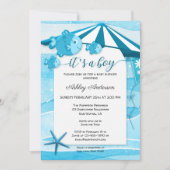 Invitation Baby shower marin de poisson mignon (Devant)