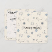 Invitation Baby shower marin nautique (Devant / Derrière)