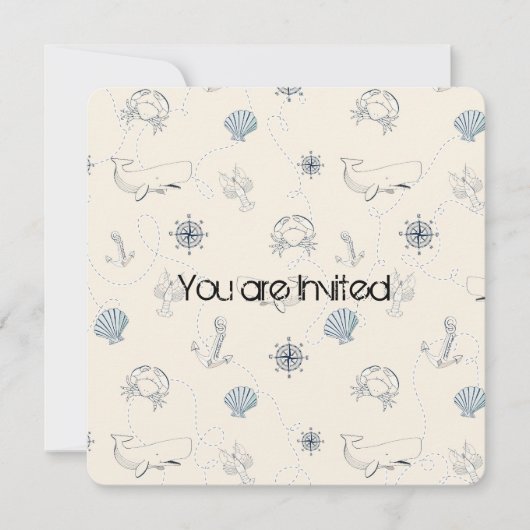 Invitation Baby shower marin nautique (Devant)