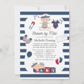 Invitation Baby Shower Marin par courrier (Devant)