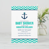 Invitation Baby shower marin vert (Debout devant)