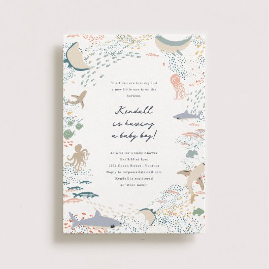 Invitation Baby shower Marine Life
