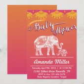 Invitation Baby shower marocain - Inspiration indienne - Inde (Devant / Derrière)