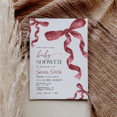 Invitation Baby shower Maroon Bow
