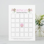Invitation Baby Shower Marron Mermaid Bingo Sous l'Océan Rose (Debout devant)