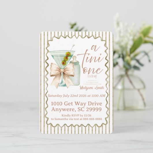 Invitation Baby-Shower Martini (Debout devant)