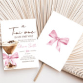 Invitation Baby shower Martini à Espresso Bow rose