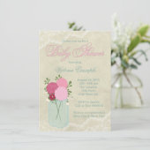 Invitation Baby shower Mason Jar (Debout devant)