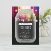 Invitation Baby shower Mason Jar Elégant Aurora Borealis (Debout devant)